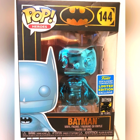 New Funko Pop! Teal Chrome Batman #144 - Picture 2 of 7